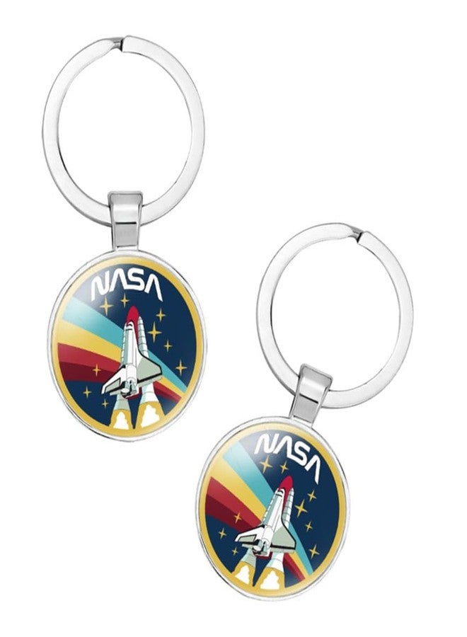 vmcoatdu NASA Astronaut Space Shuttle Logo Restore Ancient Key Chain Keyring Gift Men Women Keychain Alloy and Inlaid Glass (Color A) - Image 4